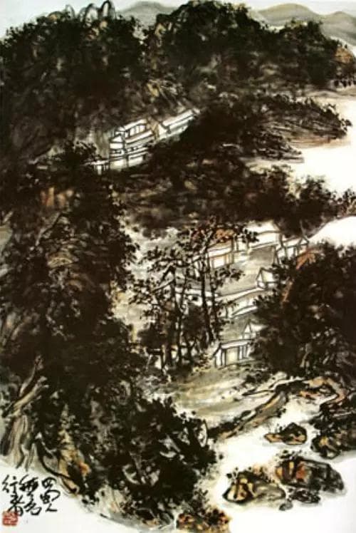 「黑墨团中天地宽」——山水画《夜寺图》